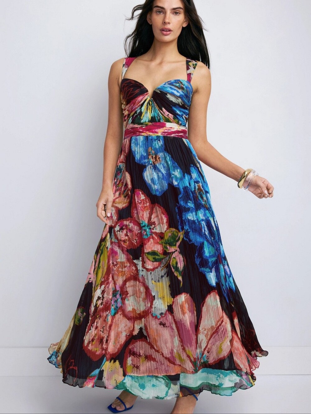 Saaksha & Kinni Emma Floral Dress Cocktail Sweetheart Sleeveless Size L